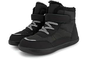 Generisch Barfussschuhe Kinder Winter Herbst Wasserdicht,Warm Gefütterte Wanderschuhe, rutschfest Wasserdicht Leicht Traillaufschuhe