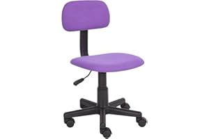 FurnitureR - Sedia da scrivania, per lavorare al computer in casa e in ufficio, con schienale intermedio, regolabile, con rotelle, ideale per lo studio dei bambini viola Purple