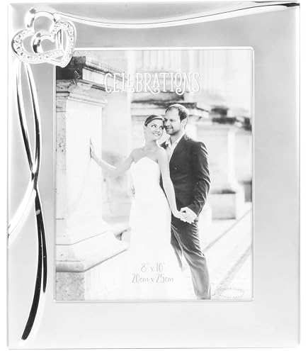 Cornice Portafoto Personalizzata 5x7 In Argento - 25° Anniversario Regalo Per Genitori - Foto 2