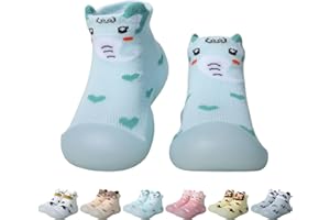 EDOTON Zapatos para Gatear Zapatillas Caminar Bebés Niñas Calcetines de Suela Blanda Antideslizantes Suelo