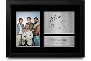 HWC Trading FR A4 George Peppard Dwight Schultz Mr T Dirk Benedict A-Team - A4 Framed Regali Stampati Autografo Firmato Immagine Per Gli Appassionati Di Show Televisivo