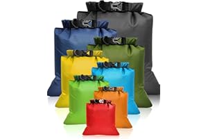Neialla 8 Pcs Dry Bags Waterproof Set, Lightweight Dry Sacks Portable Dry Bag in 12L 10L 8L 5L 3.5L 3L 2.5L 1.5L Large Capacity Dry Sack Wet Dry Bags for Swimming Paddle Board Kayaking (Multicolor)