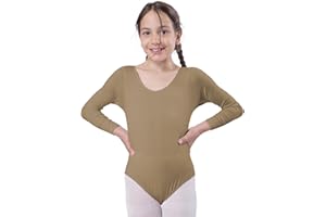 CARNAVALIFE Maillot de ballet pour fille à manches longues et col rond pour danseuse de gymnastique