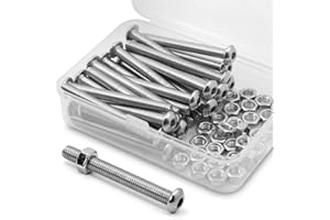 MINHER (30 Ensemble) M5 x 50mm 304 acier inoxydable Bouton vis à tête hexagonale et écrous