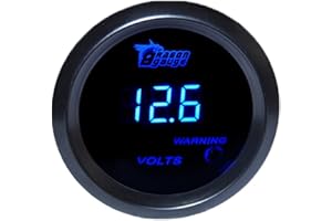 ESUPPORT Mintice 2" 52mm Negro medidor Digital de Coche luz LED Azul medidor de voltios Voltaje Calibre Motor