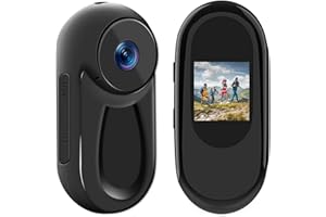 SHMIZZ Mini Camara Deportiva 1080P, Mini Cámara de Acción Cámaras Corporales y Tarjeta de Memoria de 32 GB, Mini Vlog Pocket Camera Video Bodycam, 120° Gran Angular con Grabación de Audio y Vídeo