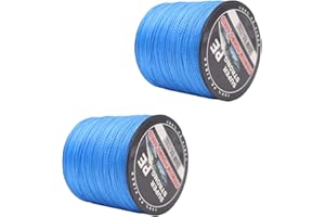 2 Packung ZONADAH 600m/656yds PE Geflochtene Angelschnüre Blau Heavy Duty Größe 8.0 (40kg/88lbs) 4 Stränge webt Köderangeln, Felsen, Boot, Strand, Süßwasser, Salzwasser Angelschnüre