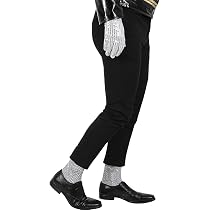 Costume Michael Jackson - 7 Accessoires Pailletés - Chapeau, Gants, Lunettes, Casque Micro - Cosplay Années 80