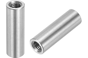 QUARKZMAN 10 Stück M5 Runde Verbindungsmuttern, 304 Edelstahl Kupplungsmutter 25mm/1" Länge Hülse Stange Stiftmutter für Halterung, M5x25x8mm