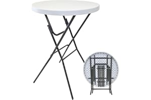 ‎TRUTZHOLM TRUTZHOLM Stehtisch klappbar Ø 80 cm wetterfeste Tischplatte Höhe 110 cm Stahlgestell pulverbeschichtet und rostfrei Tisch Bistrotisch Klapptisch in weiß wahlweise mit Husse (Stehtisch ohne Husse)