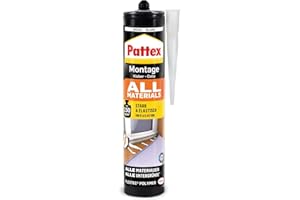 Pattex Montagekleber All Materials, stark haftender Alleskleber, Kraftkleber für innen & außen, Kleber für saugende und nichtsaugende Materialien, 1 x 450g