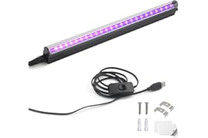 GREENIC Barra luminosa nera a LED UV, tubo a luce nera USB T5 portatile da 10 W 3 piedi, lampada che si illumina al buio per body painting, feste al neon, poster UV, Halloween