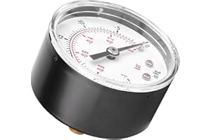 EUJGOOV Vakuummeter Vakuum-Manometer 50 Mm 1/8 Bspt Manometer-Rückanschluss -1-0 Bar -30-0 Inhg Luft Wasser Öl Gas