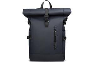 hk Zaino Rolltop 23L Impermeabile per Laptop da 15,6 Pollici con Porta USB, Zaino Antifurto Leggero per Uomini e Donne, Ideale per Scuola, Università, Lavoro e Tempo Libero - Blu
