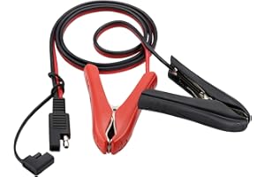 zdyCGTime 14AWG Clip de cocodrilo al Cable de extensión del Conector SAE,Adecuado para la mayoría de automóviles, Motocicletas,cortadoras de césped,vehículos Todo Terreno,Barcos, etc.(3Pc/1m)