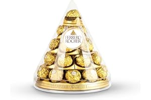 ‎FERRERO Ferrero Rocher Pyramide 28 Stück (360g) – Haselnuss und Schokolade in goldener Verpackung