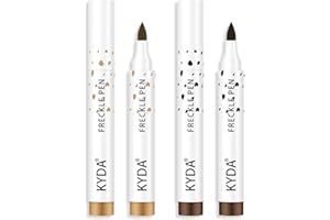 KYDA 2 Farben Freckle Pen,Natürliche lebensechte Sommersprossen Makeup Stift,Wasserdicht Langanhaltende Weiche Punkte Sopt Stift,für Natürliche mühelose Sunkissed Makeup-Dark Brown&Light Brown