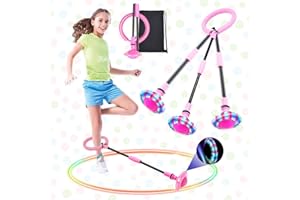 SUNSHINE SMILE Swing Wheel mit Lichtrad, Blinkender Springring, Faltbarer Flash Jumping Ball, Springball für Kinder, Blinkender Sprungball, Skip Ball