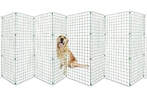 P DOT WOLF Conka Pets – Outdoor Dog Fence – Wire Garden Barrier for Dogs and Pets - 1.2M High Prevents Reaching In – 5cm x 5cm Mesh Stops Dogs from Jumping - Portable & Lightweight - Covers 4 Foot/1.2 Metre Gap