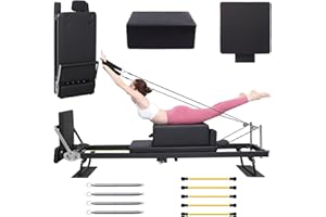 GRDSGRD Pilates Reformer Machine Set Foldable Pilates Equipment Multifunctional Abdominal Board for Home and Workout with Pilates Sitting Box, Springboard