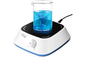 Soojook 3000ml Magnetrührer Mini mit Magnetrührstäbe, tragbarer Magnetrührer mit 3000 U/min und C7×30MM Magnetrührstäbchen