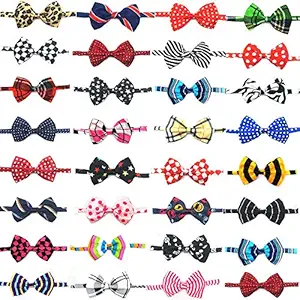 Pet Believe Adjustable Nylon Bow-tie Collars with Bell, Safety Identification Collars with Leash for Puppy Dogs, Kitten Cats and Other Small Pets (Color May Very)