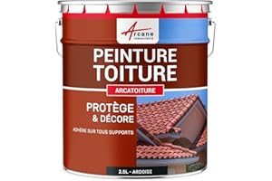 ARCANE INDUSTRIES Peinture toiture, tuile, Ciment et Terre Cuite - 2.5 L Gris Ardoise - RAL 7015