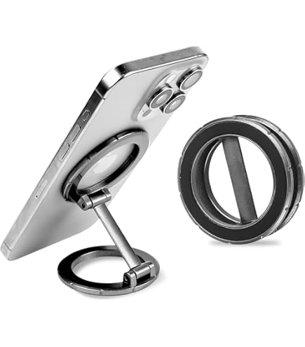 VENINGO Supporto Magnetico Anello Per Cellulare – Presa Ergonomica E Supporto Multiuso, Super Magneti N55, Adatto A IPhone 12-16 E Android, Nero