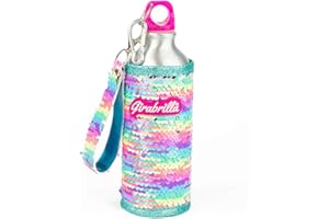 Girabrilla- Nice Group Eco Bottle 24h Rainbow/Silver 500 ml-Bottiglia Ecologica in Alluminio con Un Scintillante Rivestimento Rimovibile di paillettes-02534A, 02534A