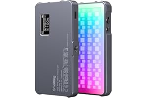 SMALLRIG Led Videoleuchte RGB, Leichtes Fotolicht mit Integriertem OLED-Display, 2500K–8000K, CRI 96, TLCI 96, Tragbares Kamera Licht mit 21 Lichteffekten, P96L – 3489B