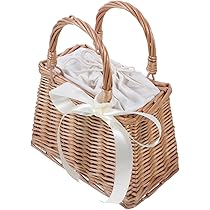 Blumenmädchen Körbchen 12x10cm - Geflochtene Rattan Körbe Hochzeit