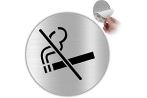 LEIASA | Panneau Adhésif Interdiction de Fumer - Diamètre Ø 100 mm - Épaisseur 0,8 mm - Aluminium - Panneau No Smoking - Signal Sans Tabac - Signal Interdiction de Fumer