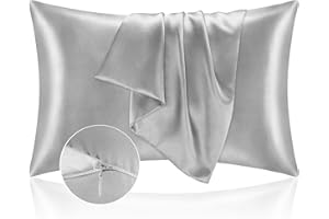 HOMEBLISS Poszewka na poduszkę 50 x 80 cm satynowa poszewka na poduszkę - Jedwabista poszewka na poduszkę chroni skórę i włosy - Certyfikat Oeko-Tex® - Super miękka i hipoalergiczna - 2-częściowa poszewka na