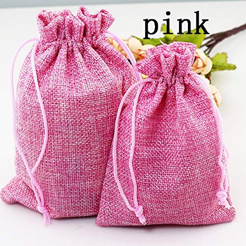 Preisvergleich Produktbild SMHILY 50 Teile / Paket Festival Weihnachtsfeier Hochzeit Gefälligkeiten Hessischen Sackleinen Jute Geschenk Taschen 3 Größen Bunte Kordelzug Wohnkultur