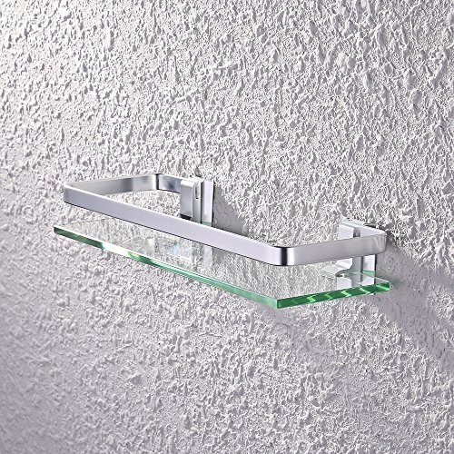 KES 8mm starkes Sicherheitsglas Regal mit Aluminium-Pfosten-Wall Mount Rechteckig-Gelenkbus, A4126A - 6