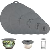5PCS Reusable BPA Free Silicone Lids for Bowls, Pots, Dishes | Silicone Lids Suction Effect Waterproof and Heat Resistant Goo