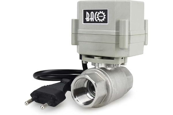 BACOENG Vanne 2 voies motorisée 3/4" DN20 Acier Inoxydable AC110/230V CR202 avec prise normalement fermée
