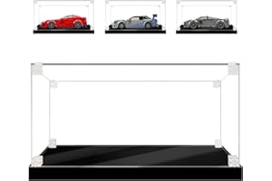 GUANGZHOU Vitrine en Acrylique pour Lego Speed Champions, Boîte en Acrylique Transparent Assembler Une Vitrine De Protection Anti-poussière avec Base Noire (1 Pcs)