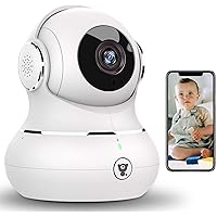 WLAN IP Kamera, Littlelf Überwachungskamera WiFi Hundekamera mit 360° Schwenkbar, 1080P Babyphone mit Zwei-Wege-Audio…