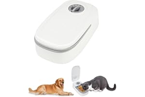 CMANLNYK 48 Hours Automatic Pet Feeder with Timer - Timer Automatic Feeders for Cats and Dogs, 350ml Cat Food Dispenser Automatic Open (Grey)