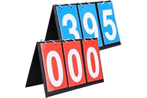 LAHVIUU Scoreboard, 2 Pcs 3 Digit Flip Tabletop Scoring Board, Sports Competition Score Board, Scoreboards for Indoor Outdoor Basketball Football Pool Volleyball Hockey Ball Snooker Cricket Table Tennis