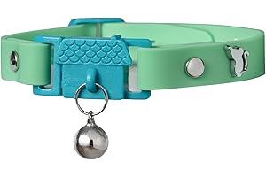 Kittyrama Cat Collar with Bell. As Seen in VOGUE. Breakaway, Quick Release, Hypoallergenic, Vet Approved. Lightweight Kitten Collar. Soft & Comfy. Meadow