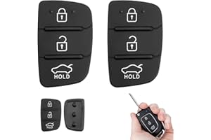 FADWONS 2 Pièces Coques Clés de Voiture en Caoutchouc, Compatibles avec Hyundai Santa Fe, Tucson, i40, i30, i20, i10, ix20, ix30, ix25, ix35, Touches de Remplacement à 3 Boutons Pavé de Touches, Durable
