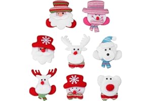 NUOBESTY Brosche Weihnachten 8pcs LED Brosche Weihnachten Pin smann Schneemann Geweih Abzeichen für Kind Party Geschenk Mitbringsel en