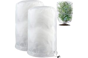 HIQE-FL 2 Piezas Saco Cubre Plantas,Cubre Plantas Invierno,Funda para Plantas Capuchas Plantas Invierno,Funda para Plantas,Plantas Cubierta Protección Invierno,140 x 200 cm