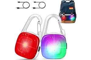 MonHall LED Blinklicht Schulranzen,2er Reflektoren Licht für Schulranzen Kinder mit 4 Modi,USB Aufladbar IP68 Wasserdicht Sicherheitslicht für Rucksack Haustier Nachtläufer Bergsteiger