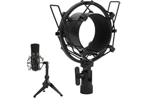 VBESTLIFE Supporto Antiurto Universale per Microfono da 55-65 Mm, Supporto per Clip in Metallo per Microfoni con Diametro 55-65 Mm