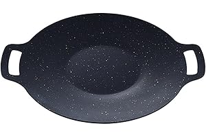 NOENNULL Koreańska patelnia do grilla, koreańska patelnia grillowa, nieprzywierająca, kompatybilna z kuchenką indukcyjną, kuchenką gazową, elektryczną płytą kuchenną, do grillowania wewnątrz lub na