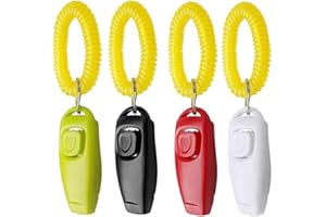 SYMPHONYW Hunde Training Clicker, 4 Stück Hundepfeife Clicker 2 in 1 Pfeife und Clicker mit Armband Pet Training Clicker Set