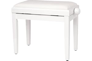 Classic Cantabile Banquette de Piano en Blanc Brillant